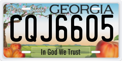 GA license plate CQJ6605