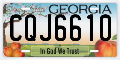 GA license plate CQJ6610