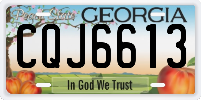 GA license plate CQJ6613