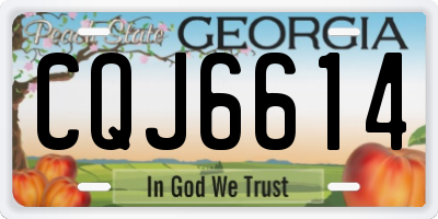 GA license plate CQJ6614