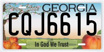 GA license plate CQJ6615
