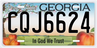 GA license plate CQJ6624