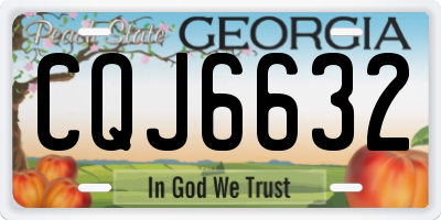 GA license plate CQJ6632