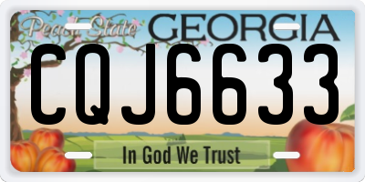 GA license plate CQJ6633