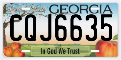 GA license plate CQJ6635