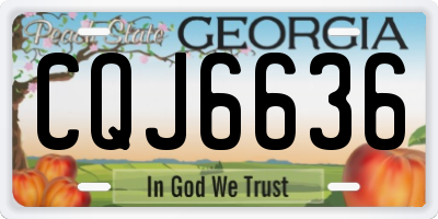 GA license plate CQJ6636