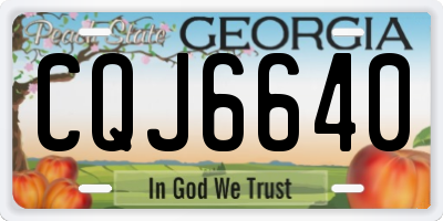GA license plate CQJ6640