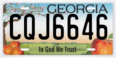 GA license plate CQJ6646