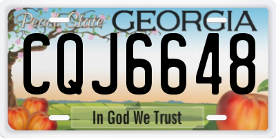 GA license plate CQJ6648