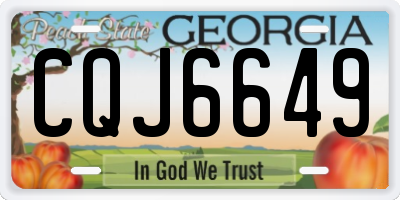 GA license plate CQJ6649