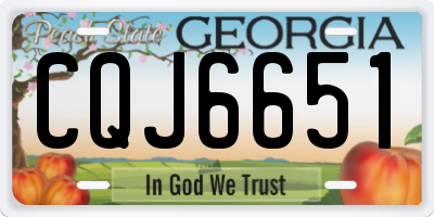 GA license plate CQJ6651