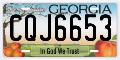 GA license plate CQJ6653