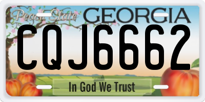 GA license plate CQJ6662