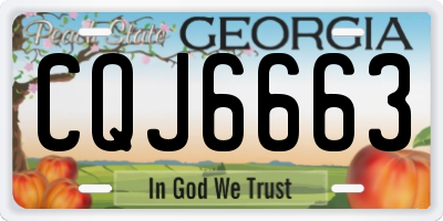 GA license plate CQJ6663