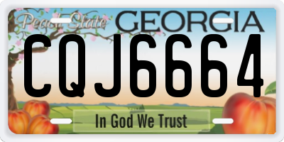 GA license plate CQJ6664