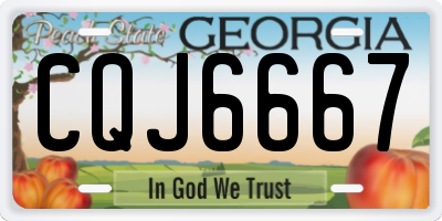 GA license plate CQJ6667
