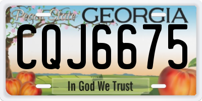 GA license plate CQJ6675
