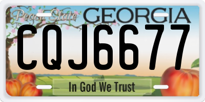 GA license plate CQJ6677