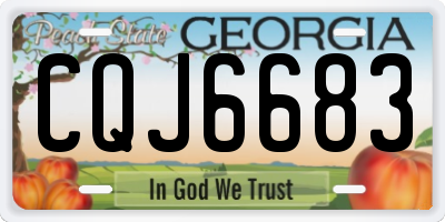 GA license plate CQJ6683