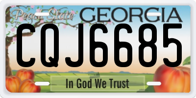 GA license plate CQJ6685