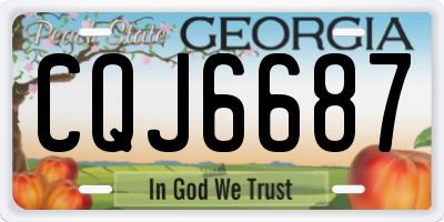 GA license plate CQJ6687