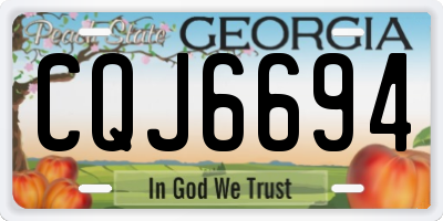 GA license plate CQJ6694