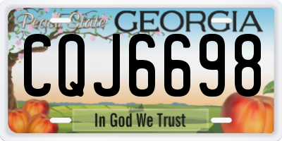 GA license plate CQJ6698