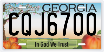 GA license plate CQJ6700
