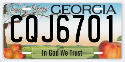 GA license plate CQJ6701