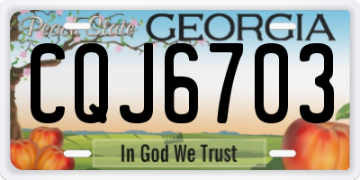GA license plate CQJ6703