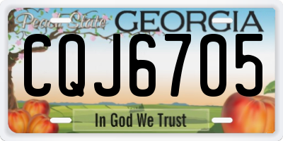GA license plate CQJ6705