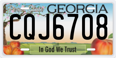 GA license plate CQJ6708