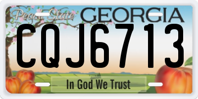 GA license plate CQJ6713