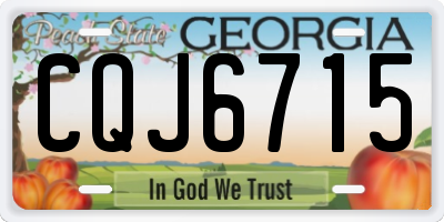 GA license plate CQJ6715