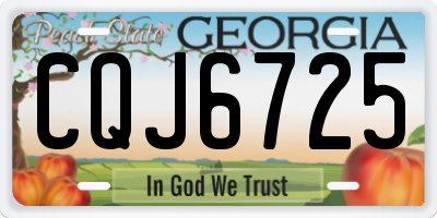 GA license plate CQJ6725