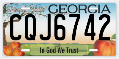 GA license plate CQJ6742