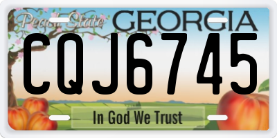 GA license plate CQJ6745
