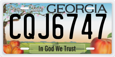 GA license plate CQJ6747
