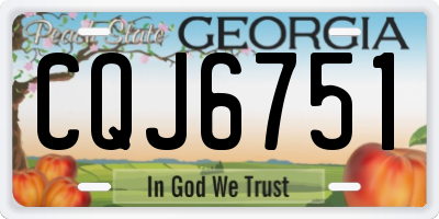 GA license plate CQJ6751