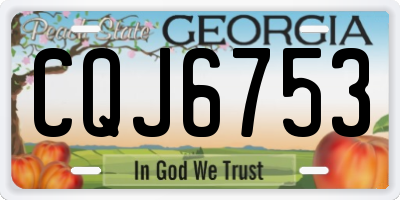 GA license plate CQJ6753