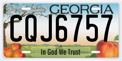 GA license plate CQJ6757