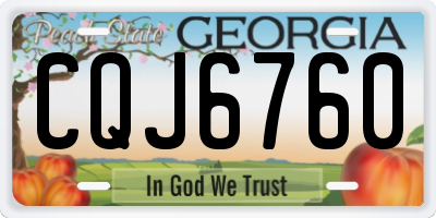 GA license plate CQJ6760