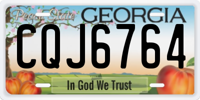 GA license plate CQJ6764