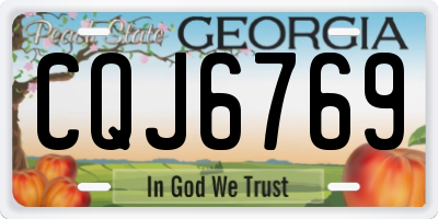 GA license plate CQJ6769