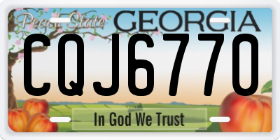 GA license plate CQJ6770