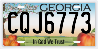 GA license plate CQJ6773