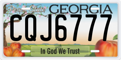 GA license plate CQJ6777