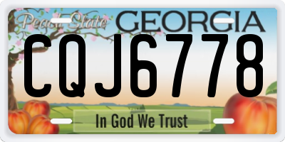 GA license plate CQJ6778