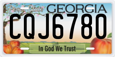 GA license plate CQJ6780