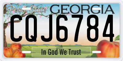 GA license plate CQJ6784